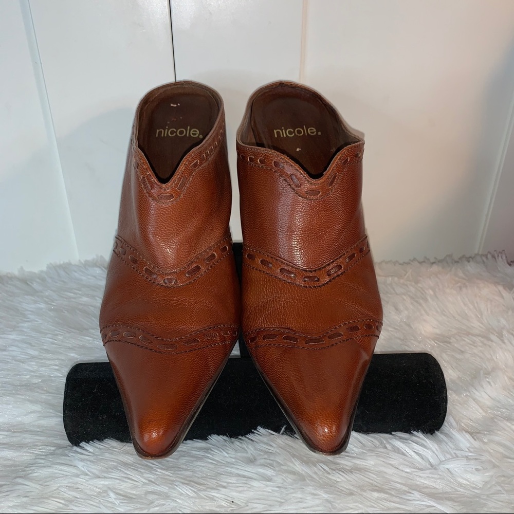 Nicole Western Leather Mules